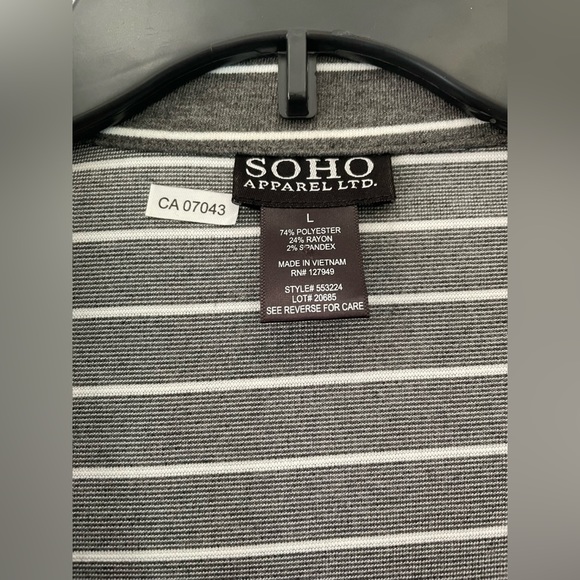 Soho Apparel Ltd. Grey & White Striped Blazer - Picture 4 of 5